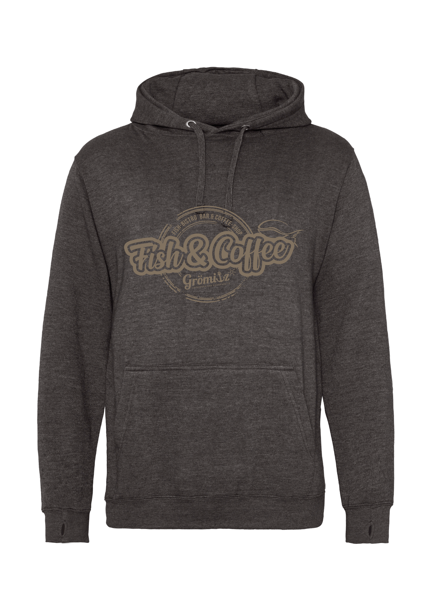 Fish & Coffee Hoodie CHARCOAL GREY SPIDER