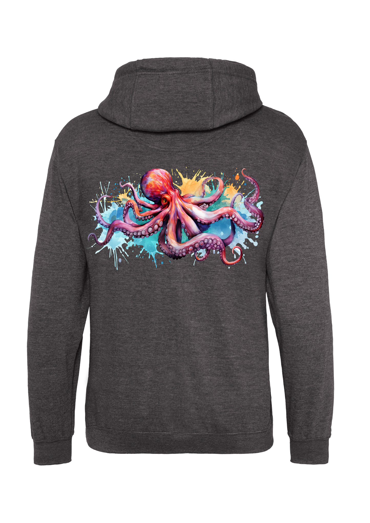 Fish & Coffee Hoodie CHARCOAL GREY OKTOPUS