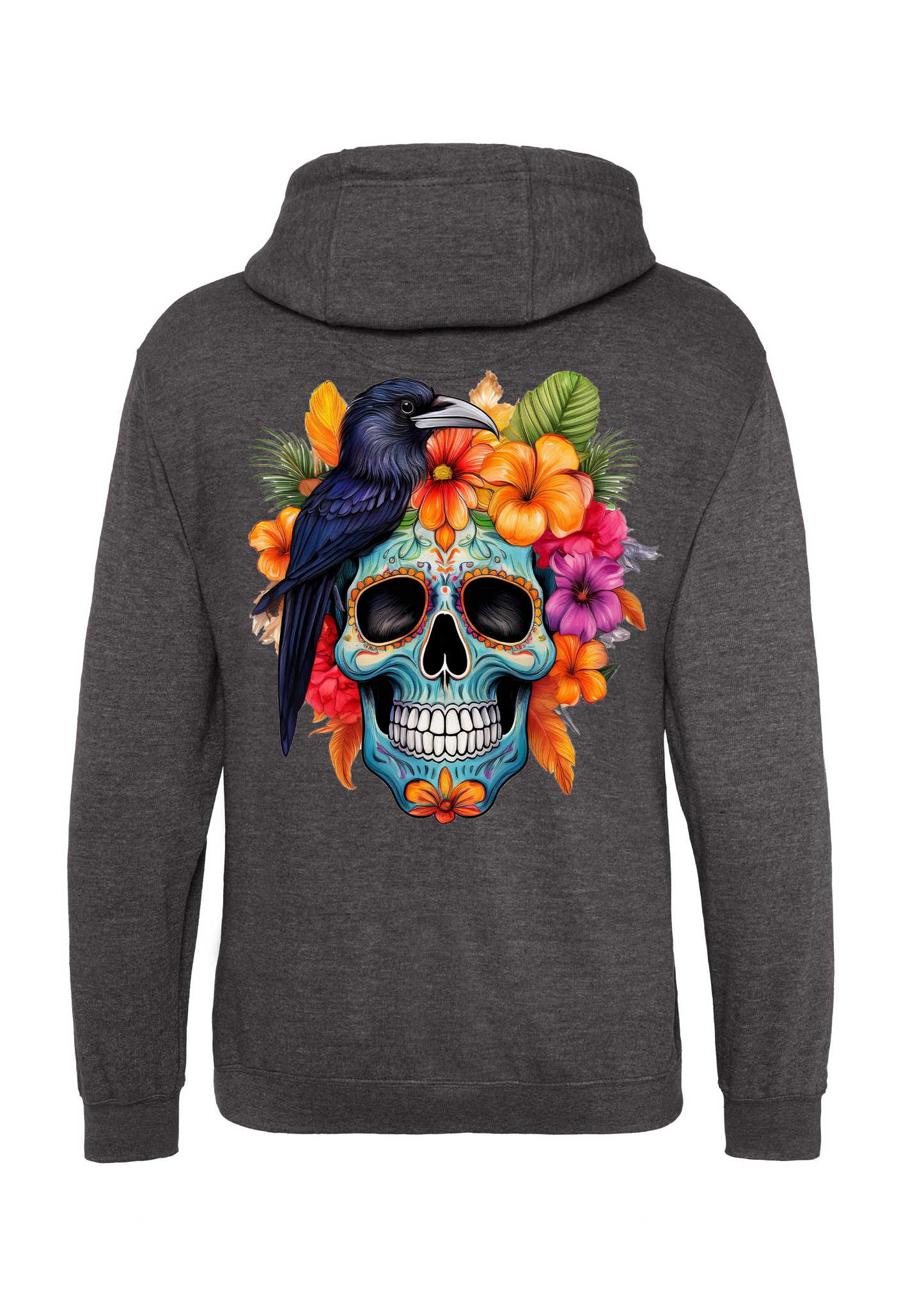 Fish & Coffee Hoodie CHARCOAL GREY SKULL